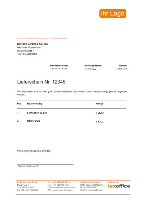 Kostenlose Mahnungsvorlage zum Download von lexoffice